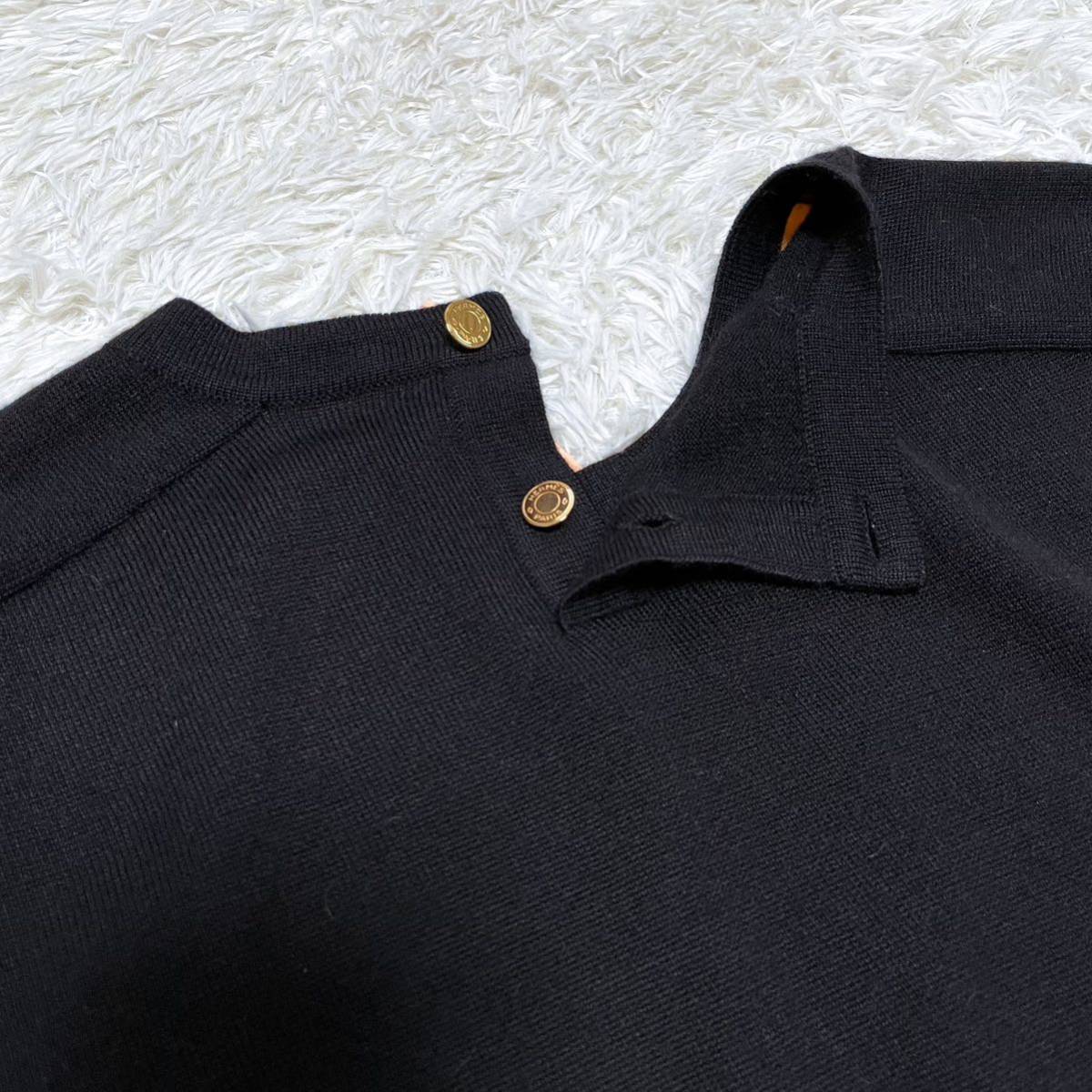 エルメス HERMES セリエ 釦 馬車 船 総柄 シルクパネル カシミヤ