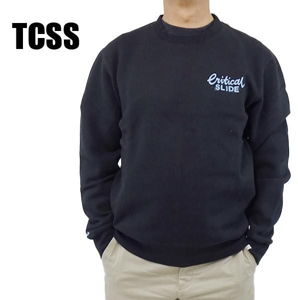 新品未使用 TCSS/The Critical Slide Society CREATOR CREW GREEN BLACK メンズ Ｌサイズ 長袖 トレーナー スウェット ロゴプリント 裏起毛