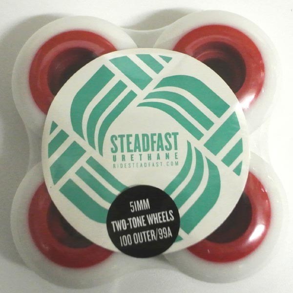 STEADFAST/ステッドファスト TWO TONE WHEEL 51mm WHITE/RED スケートボード ブランク ウィール [返品、交換不可]の画像3