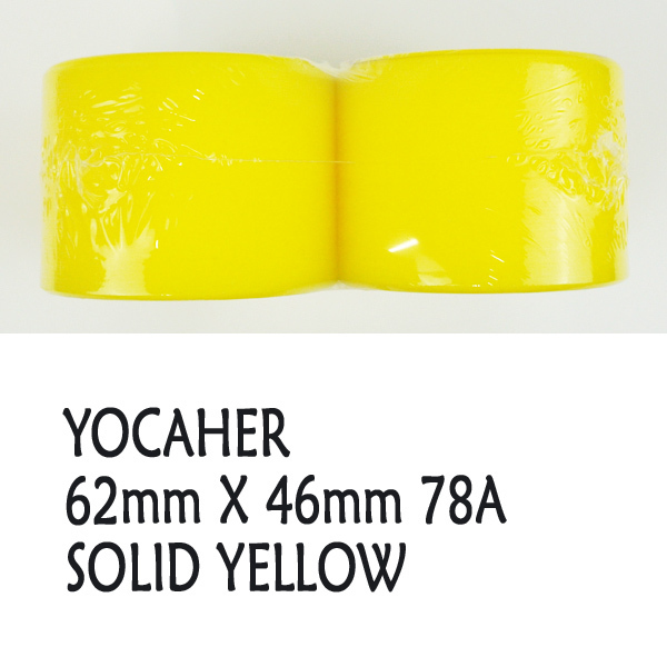 YOCAHER PUNKED SPEED CRUISER LONGBOARD WHEEL 62×46mm 78a SOLID YELLOW skateboard Wheel skateboard white[ returned goods, exchange is not possible ]