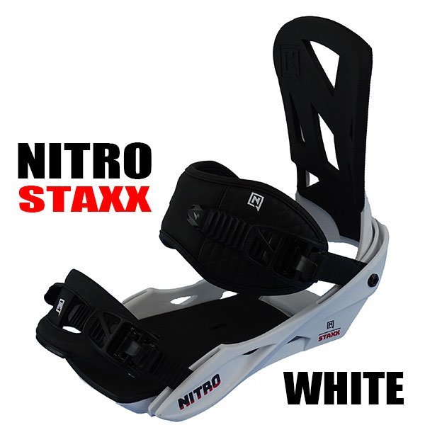 新品未使用 ナイトロ スノーボード ビンディング NITRO STAXX BINDING WHITE Mサイズ スタックス バインディング 22-23モデル スノボ 雪山