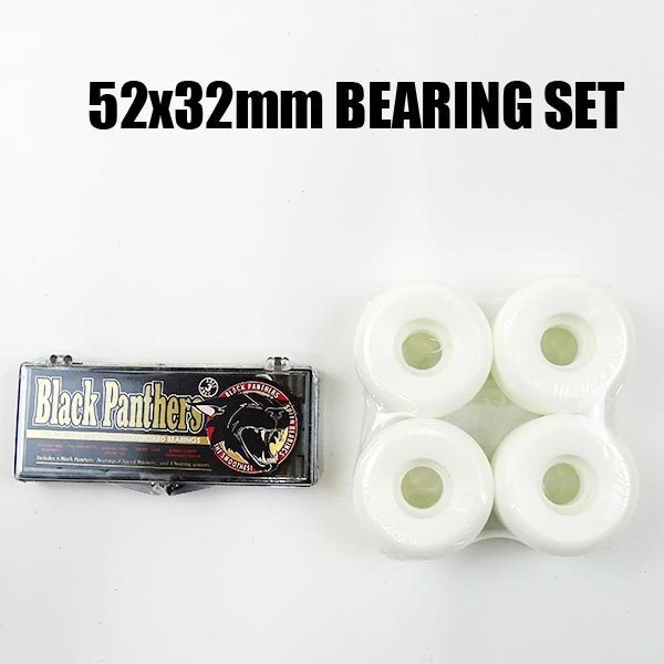 BLACK PANTHER BEARING & WHITE WHEEL CONICAL SHAPE 52x32mm SET подшипник & Wheel скейтборд для [ возвращенный товар, замена не возможна ]