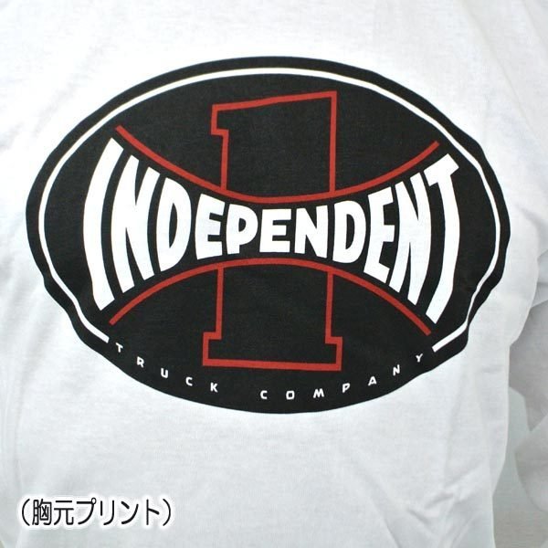 新品未使用 INDEPENDENT/インデペンデント Ｓサイズ　ITC SPAN L/S REGULAR TEE WHITE Tシャツ T-shirts 長袖 丸首 胸元プリント ロンＴ_画像4