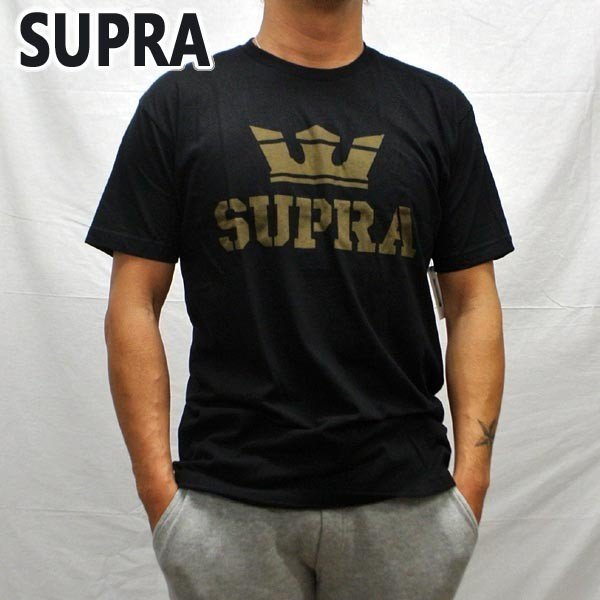 新品未使用　Sサイズ　SUPRA/スープラ ABOVE REGULAR BLACK/DARK OLIVE S/S TEE メンズ 半袖 プリントメンズ 男性用 丸首 クリックポスト_画像1