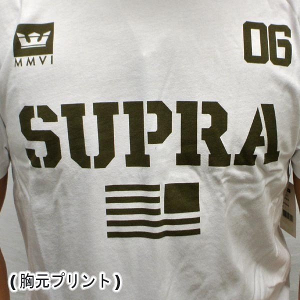 新品未使用　Mサイズ　SUPRA/スープラ TEAM USA WHITE/DARK OLIVE S/S TEE メンズ 半袖 プリントメンズ 男性用 丸首 クリックポスト_画像4