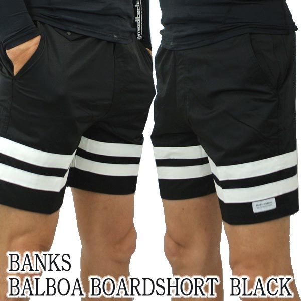 新品未使用 31インチ BANKS/バンクス BALBOA BOARDSHORTS BLACK 男性用 サーフパンツ ボードショーツ サーフトランクス 海パン 水着 メンズの画像2