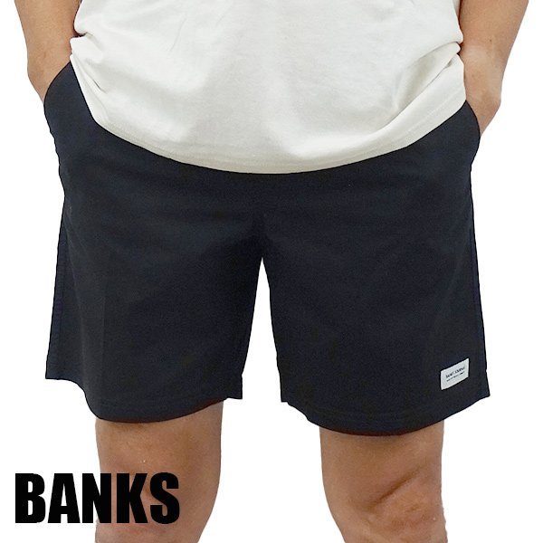 新品未使用 Lサイズ BANKS/バンクス PRIMARY ELASTIC BOARDSHORTS BLACK 男性用 サーフパンツ ボードショーツ 海パン BLK サーフトランクス