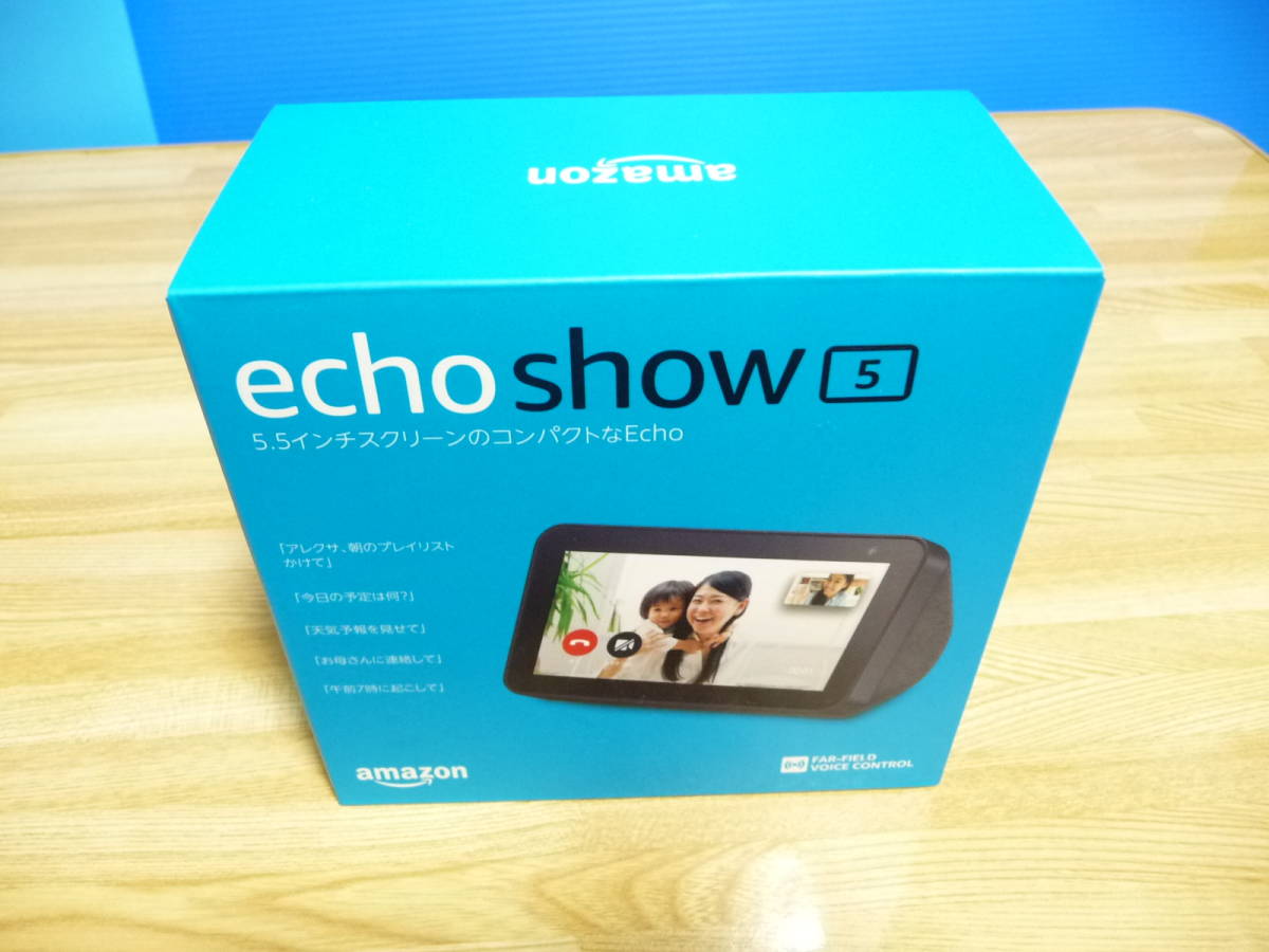 ◆新品未開封 Amazon アマゾン Echo Show 5 (エコーショー5) スクリーン付スマートスピーカー with Alexa チャコール  B07KD87NCM 保付 1点