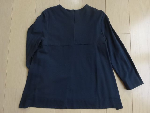  Mira o-wen* stretch rayon crew neck pull over dark navy piling put on manner slit entering formal also graduation ceremony go in . type 