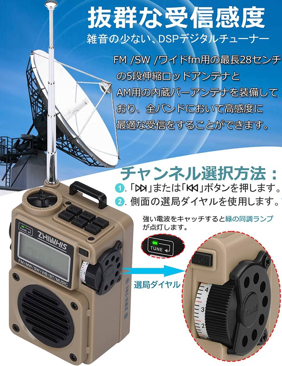 新品 レトロな小型スピーカー ラジオ FM アウトドア キャンプ アンティーク bluetooth ポータブル お洒落 昭和 素敵なプレゼントをあなたへ_画像4