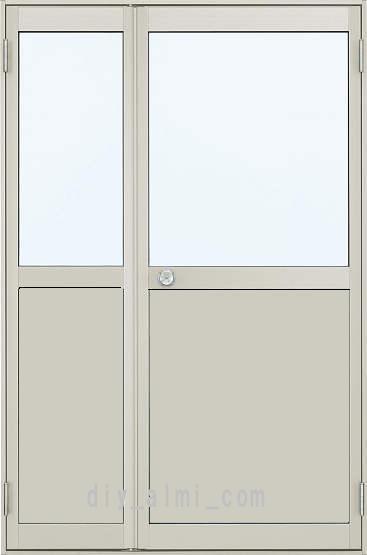 ■【DIY】ykkap製 アルミ勝手口 框ドア 半外 W1235×2007H（12320） 親子ドア