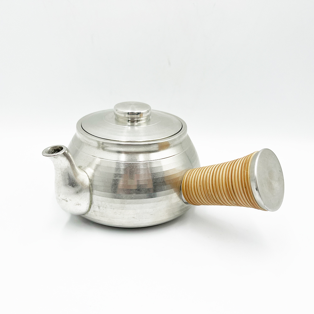 錫製品】 本錫錫半急須茶器煎茶道具茶入総重量約555.3g 全長約19cm 高