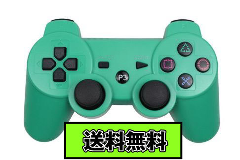 ◆送料無料◆【USBケーブル3M】PS3 ワイヤレスコントローラー Bluetooth グリーン Green 緑色 互換品_画像1