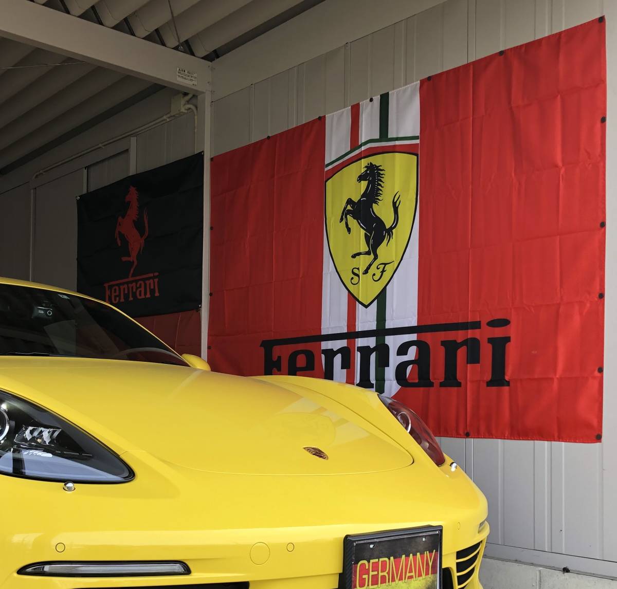 BIG FLAG 1600x2400★ガレージ装飾仕様★フェラーリ バナー 旗 フラッグ ガレージ雑貨 FERRARI ポスター 帽子 ミニカー ポスター 旗_画像4