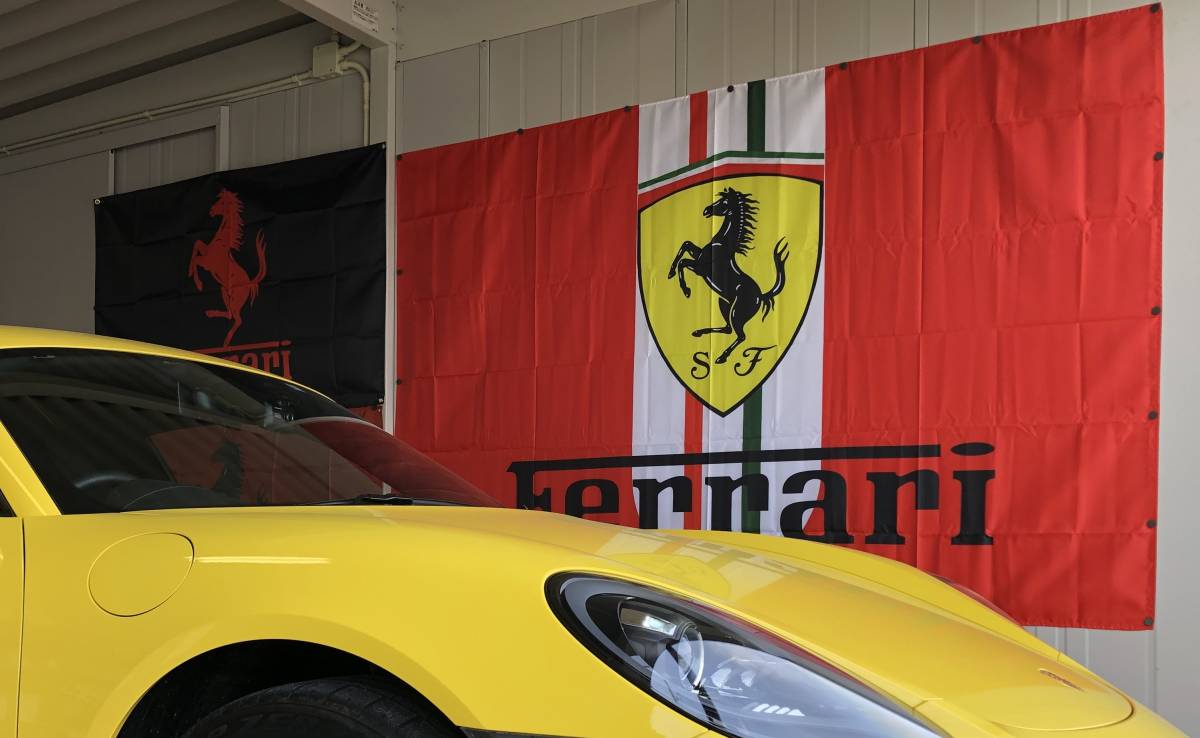 BIG FLAG 1600x2400★ガレージ装飾仕様★フェラーリ バナー 旗 フラッグ ガレージ雑貨 FERRARI ポスター 帽子 ミニカー ポスター 旗_画像6