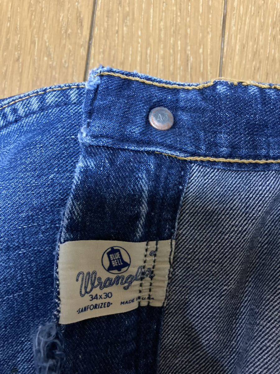 WRANGLER 11MWZ デニムパンツ 34x30 オリジナル ビンテージ 斜めベル