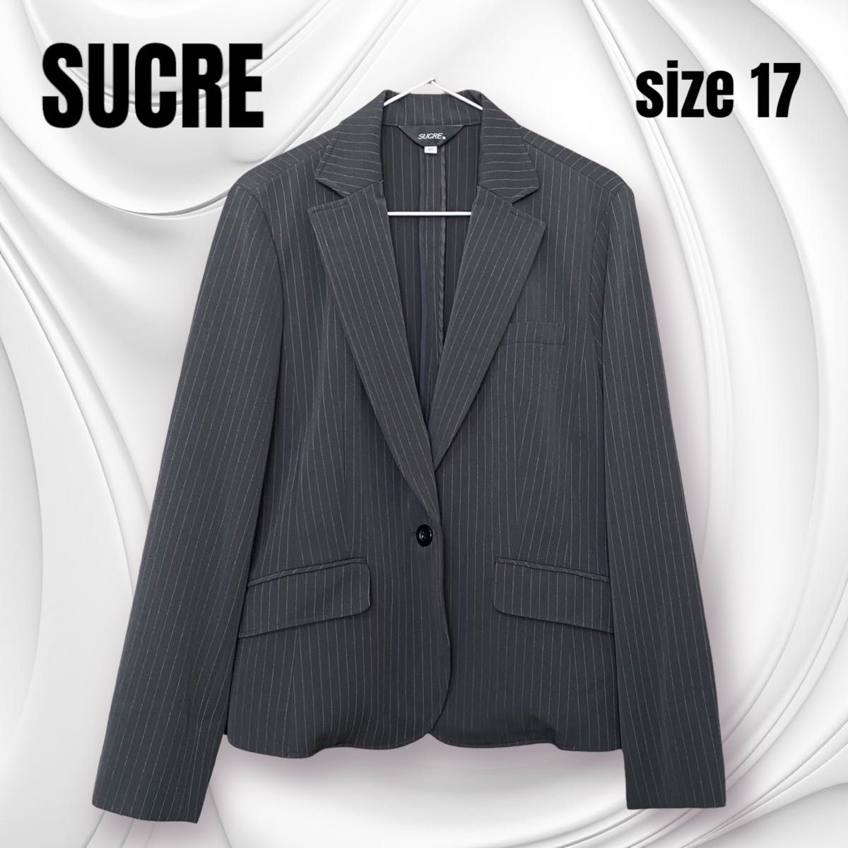 SUCRE フォーマルセットアップ パンツスーツ ストライプ 17号 4L