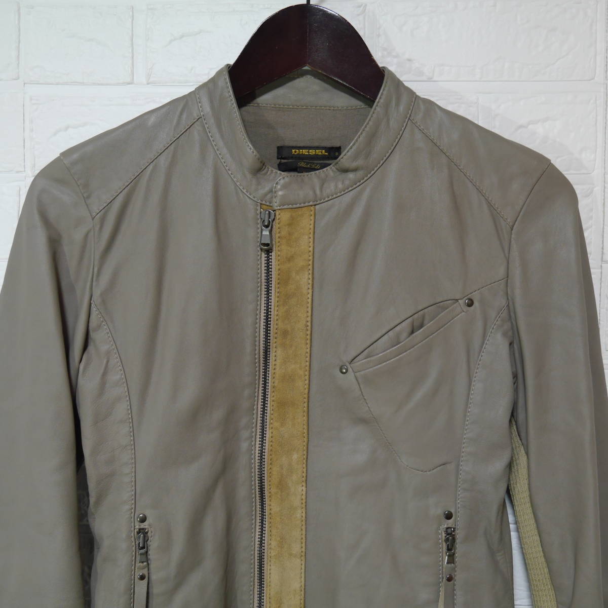 超新作】 ◇ A606 DIESEL ディーゼルブラックゴールド 羊革ジャケット