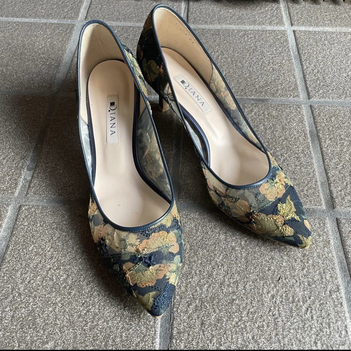 ヤフオク! - DIANA ダイアナ パンプス 北斎 ホクサイ ネイビー