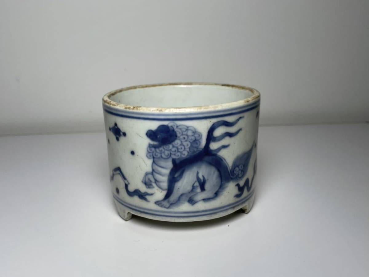 唐物中国美術染付清時代南京染付香炉壺茶入花瓶花生花入陶磁器唐物中国