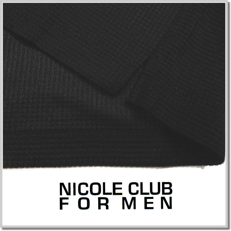 ニコルクラブフォーメン NICOLE CLUB FOR MEN ボックスミニワッフル半袖Tシャツ 3164-9702-49(BLACK)-46(M) カットソー_画像4