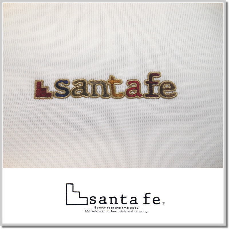 サンタフェ santa fe W/F ロゴアップリケトレーナー 84419-01(WHITE)-46(M) クルースウエット カットソー_画像3