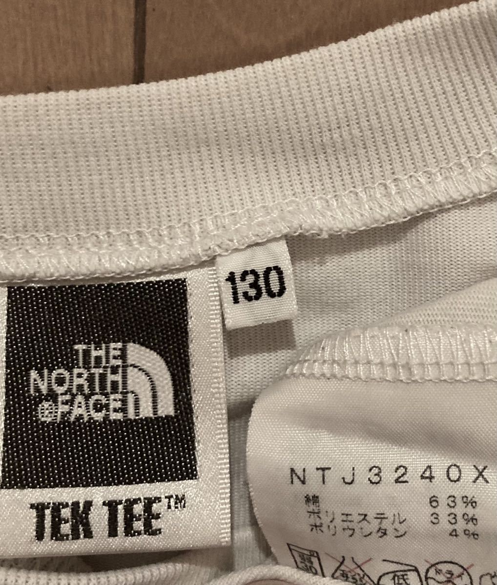 子供用130 ノースフェイス　THE NORTH FACE TNF Tシャツ 白　半袖Tシャツ ビッグロゴ Tee ザノースフェイス DOME プリント ゴールドウィン