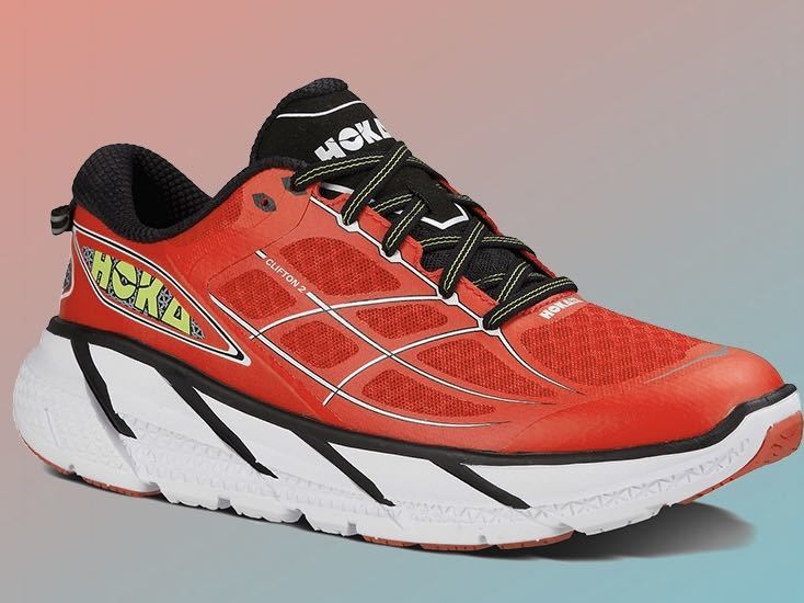 HOKA ONE ONE ホカオネオネ Clifton2 クリフトン2 レッド 27センチ　ジョギングシューズ　マラソン_画像1