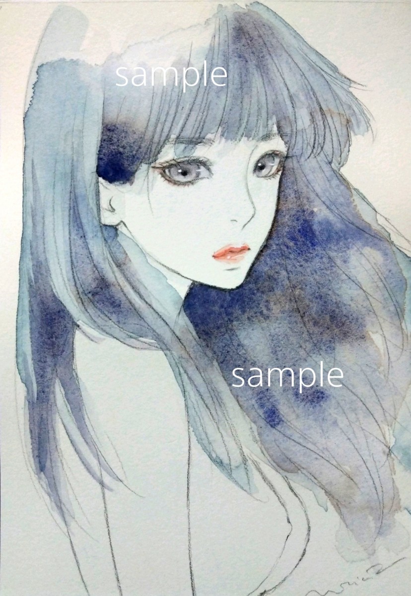 絵画 肉筆原画 水彩画 ドローイング 美人画 手描きイラスト セクシー