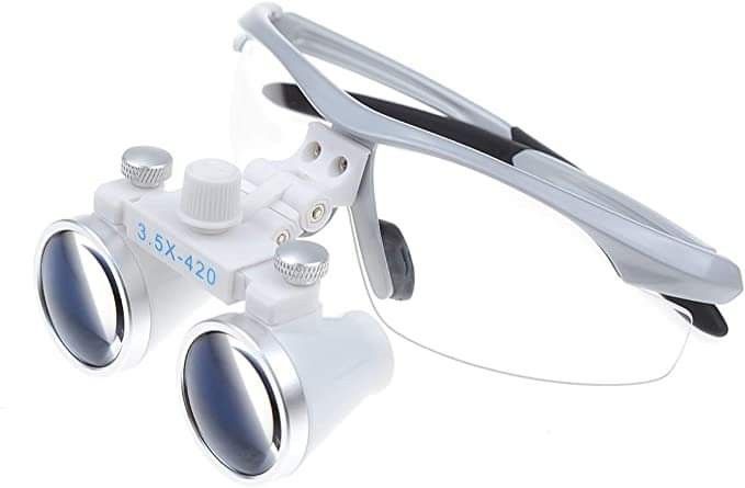 ルーペ　3.5x外科用双眼ルーペメガネ拡大鏡歯科医シルバー