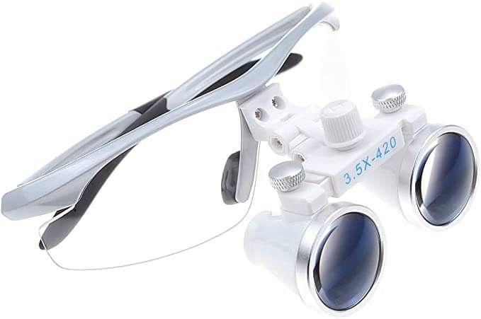 ルーペ　3.5x外科用双眼ルーペメガネ拡大鏡歯科医シルバー