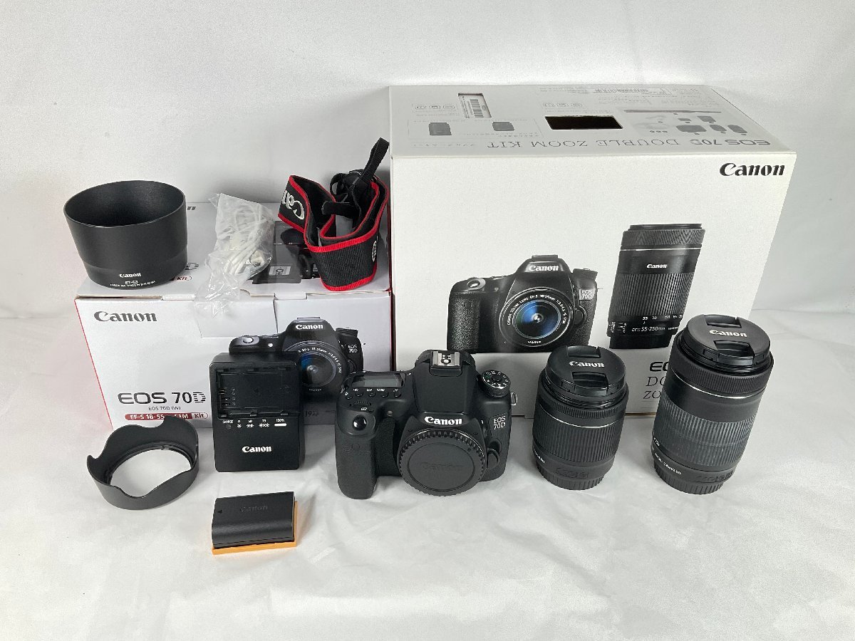 ☆Canon キヤノン 一眼レフカメラ EOS 70D ダブルズームキット 1円
