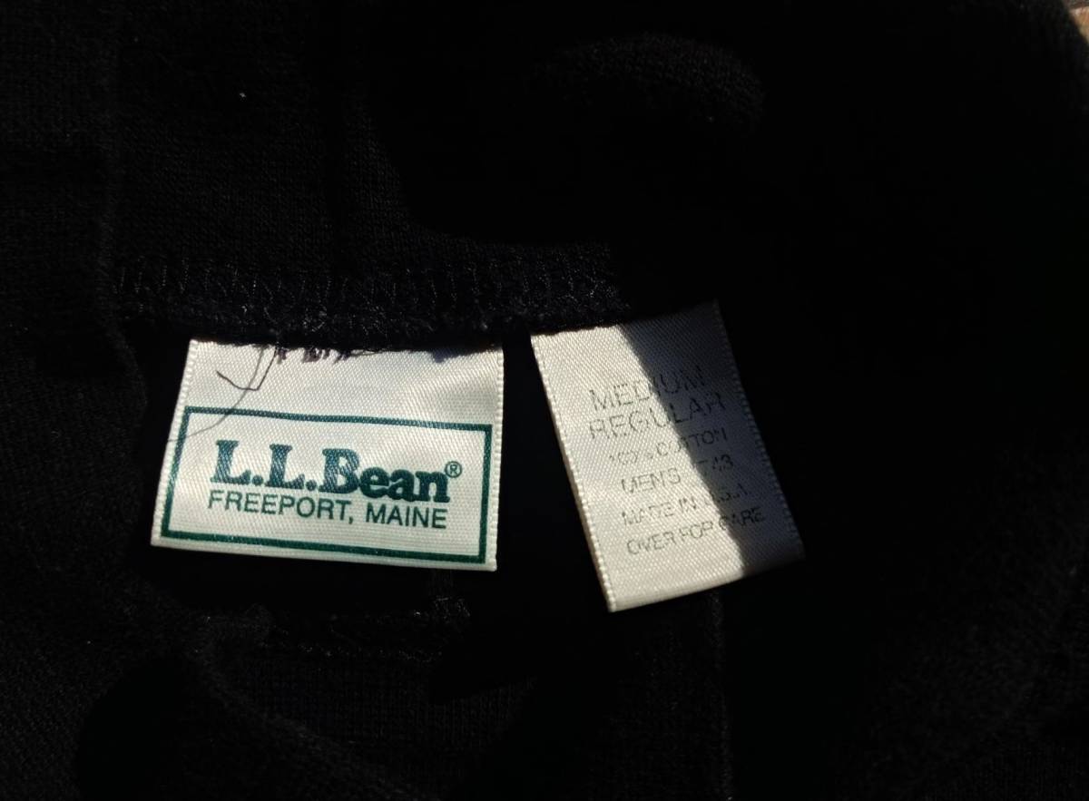 80's USA製 L.L.Bean ハイネックカットソー size M/R(L相当) ブラック 美品 LLビーン エルエルビーン アウトドアキャンプ 古着 アメリカ製