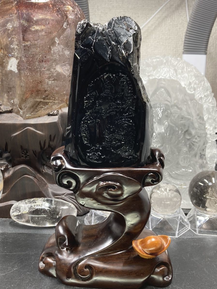 世界に一つだけ オリジナル品】山東省 モリオン(黒水晶) 龍 と 世界に一つだけ オリジナル品】山東省 モリオン(黒水晶) 龍 と