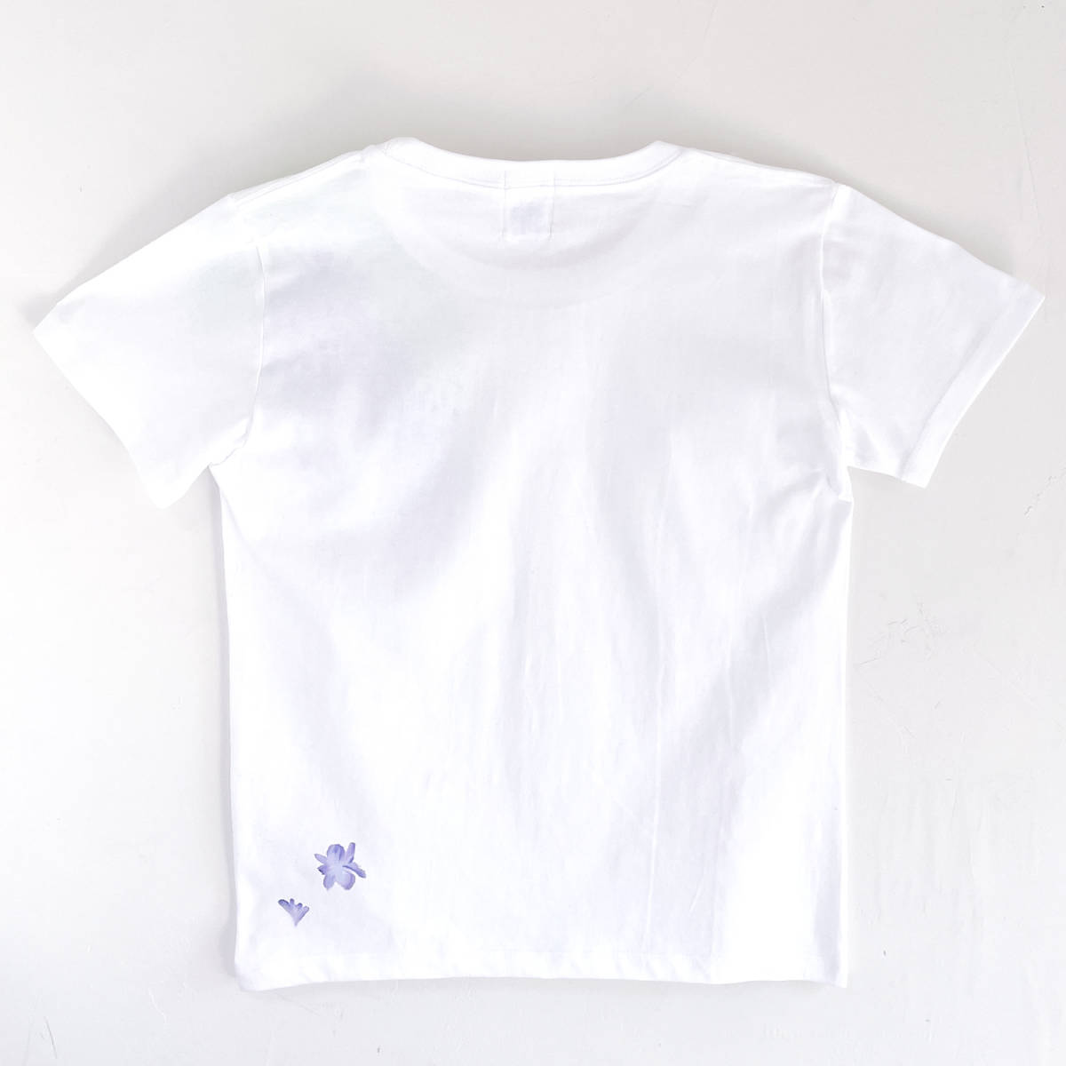 レディース Tシャツ Lサイズ 白 藤の花柄Tシャツ ハンドメイド 手描きTシャツ_画像4
