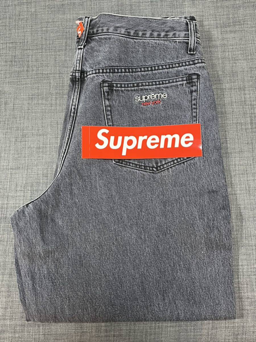 送料無料 34 Supreme Baggy Jean Jeans Washed Black L シュプリーム バギー ジーンズ デニム ウォッシュト  ブラック23SS 新品未使用