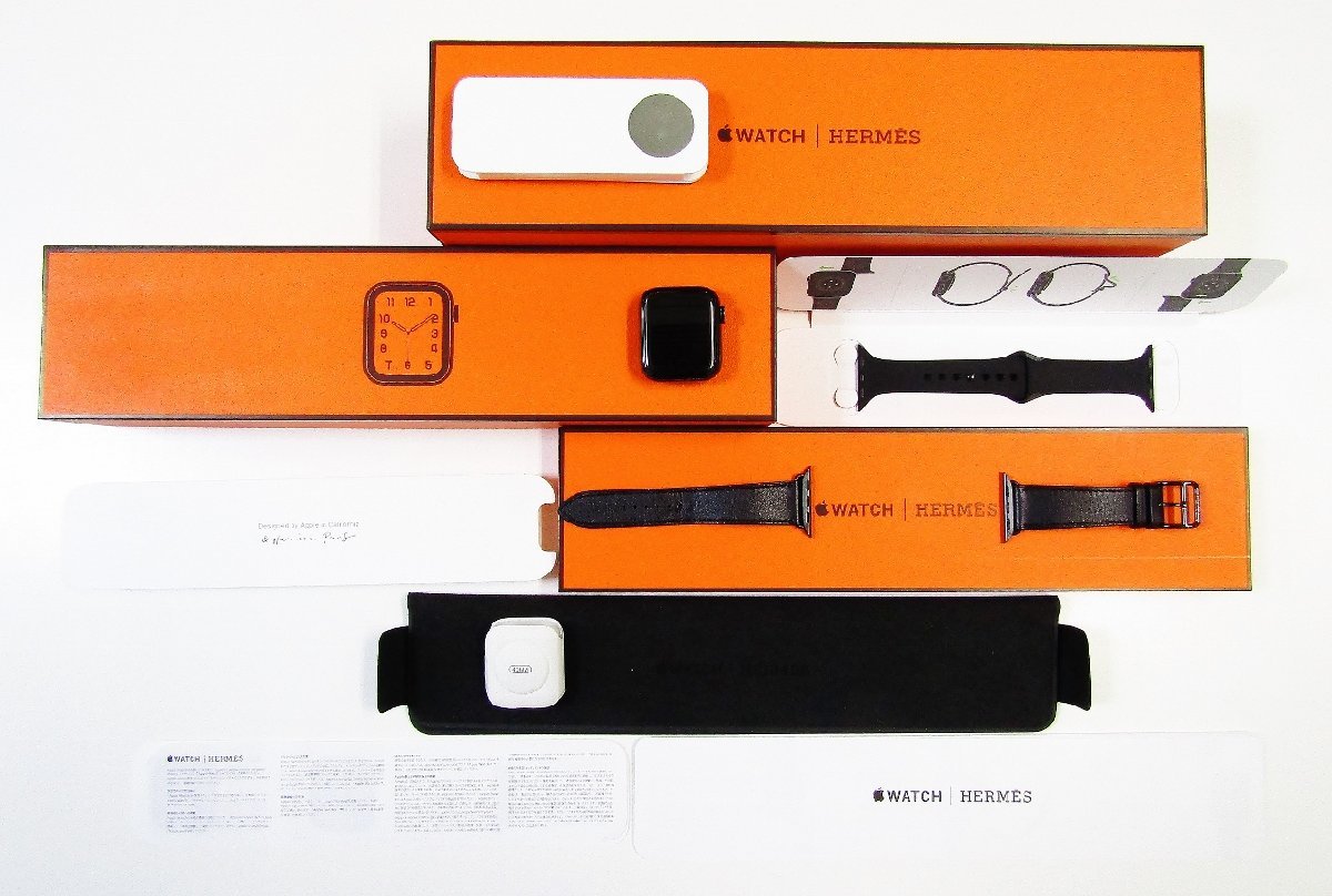 カウルス 良品 Apple Watch HERMES Series 40ｍｍ MJ403J/A アップルウォッチ シリーズ6 エルメス 純正  レザーベルト ブラック 黒 がつきます
