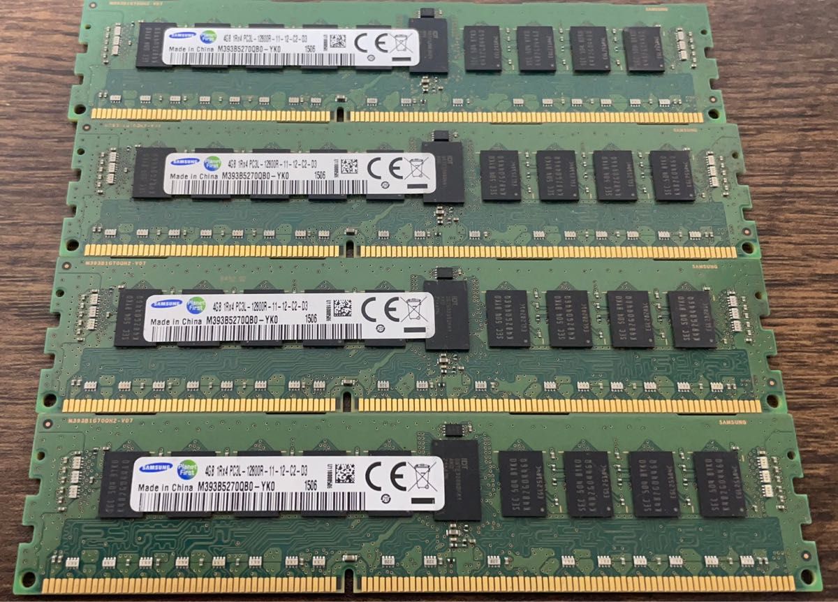 SAMSUNG DDR3 PC3L-12800R 16GB (4GB×4枚) PCメモリ 