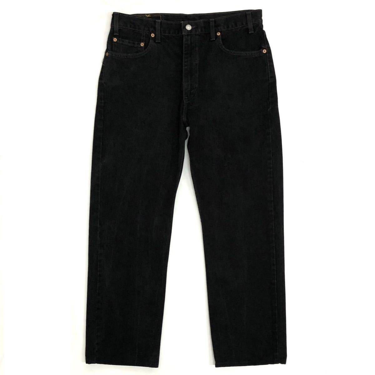 90s【Levis】505-0260 後染めブラックデニムパンツ W36 L34(30) USA古着 カナダ製 ヴィンテージ サルファ/リーバイス 黒 アメリカ古着