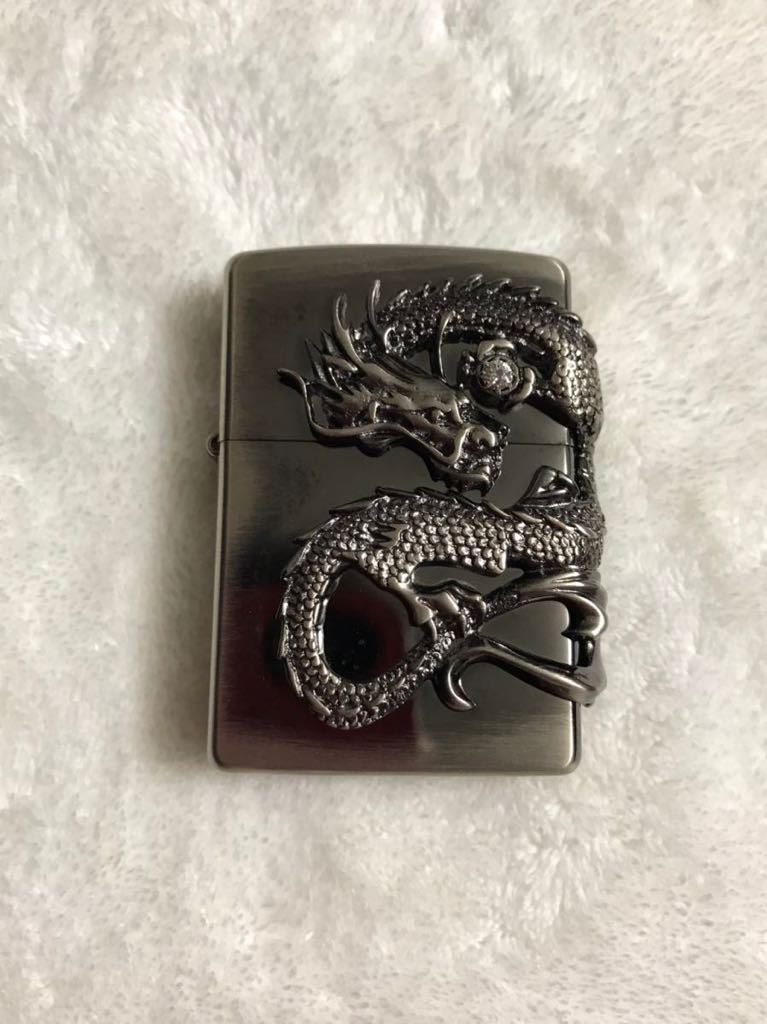 ZIPPO ジッポ オイルライター　ドラゴン　Dragon 龍　竜　木箱入り　石付き　未使用品