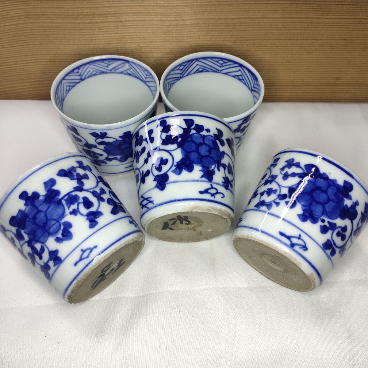 古伊万里 染付 蕎麦猪口 明治中期 骨董 手作り 旧家蔵出し 古伊万里 染付 蕎麦猪口 明治中期 骨董 手作り 旧家蔵出し