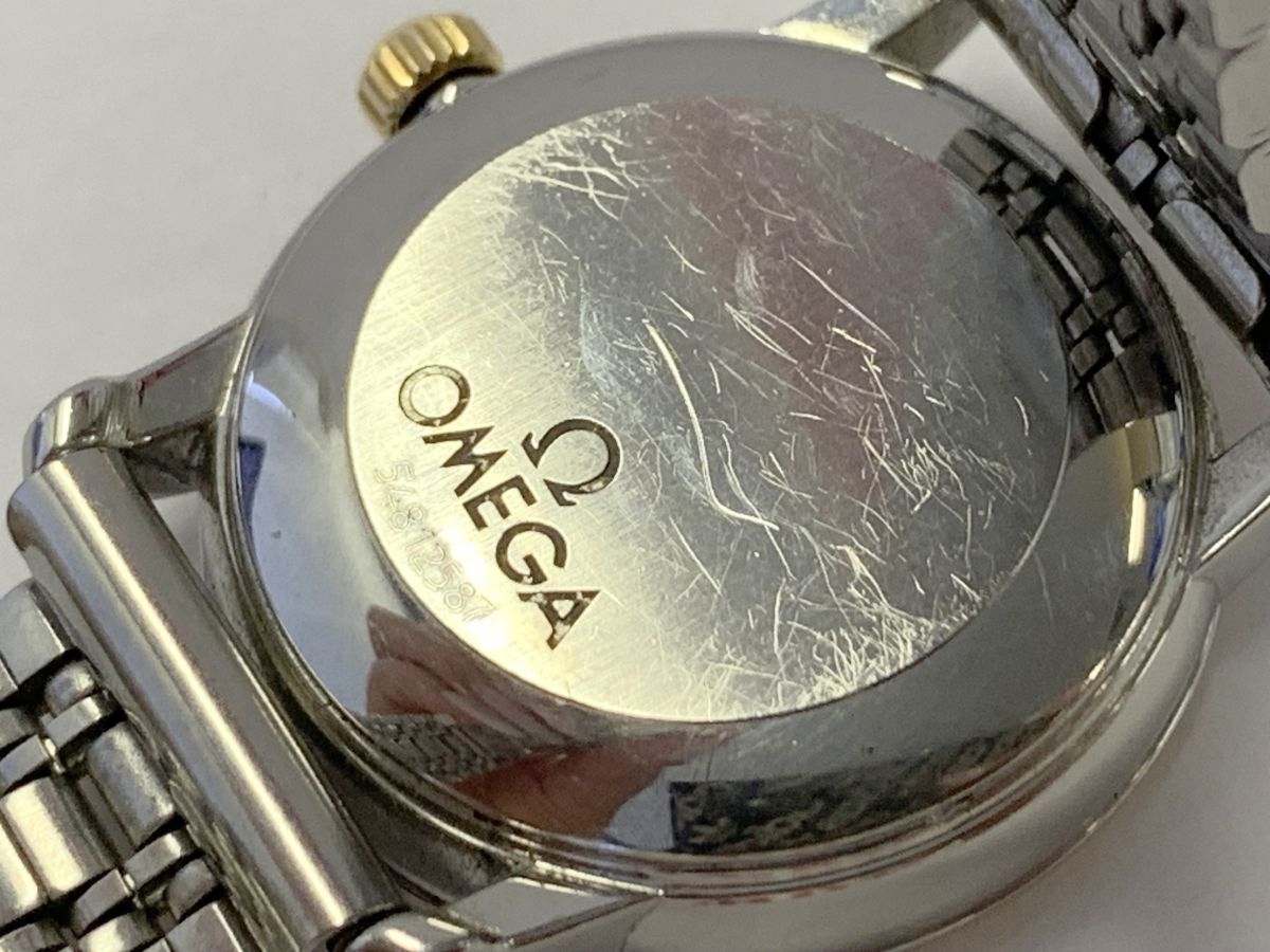 G439-B13-6◎ OMEGA オメガ 5661050 Cal.725 デイト ラウンド ゴールド 文字盤 レディース 自動巻き 稼働 腕時計 ⑥の画像5