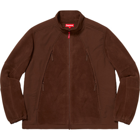 極美 18AW Supreme Polartec Zip Up Jacket Mサイズ ポーラテック フリース ジップ ジャケット Brown ブラウン
