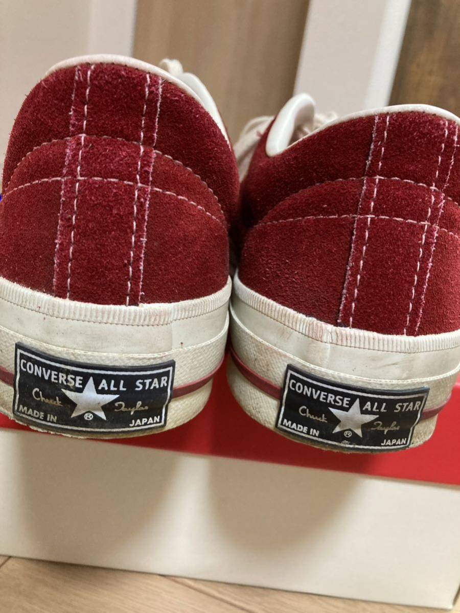 美品 converse コンバース 赤 元箱付 onestar ワンスタースエード 日本