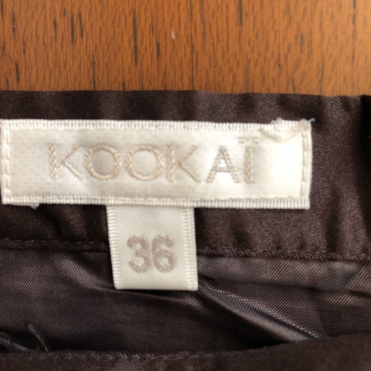 【美品】KOOKAI クーカイ　ブラウン　シフォンスカート　36 S 