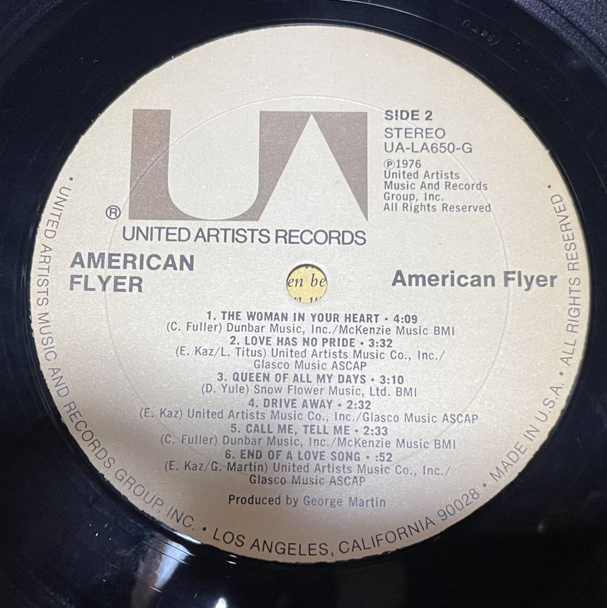 LPレコード/AMERICAN FLYER アメリカンフライヤー/US盤/ジョージマーチンププロデュース_画像7