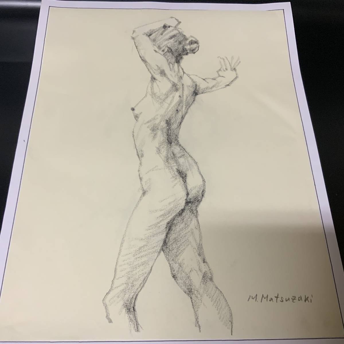 極上2・裸婦画・美人画・人物・肉筆・ヌード・M Matsuzaki・クロッキーデッサン・鉛筆・絵画・真作・美術大学_画像5