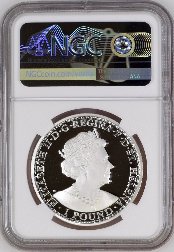 2021年 セントヘレナ ウナとライオン 1ポンド 1オンス 1oz プルーフ銀貨 NGC PF69 UC First Releases マスターピースコレクション イギリス_画像2