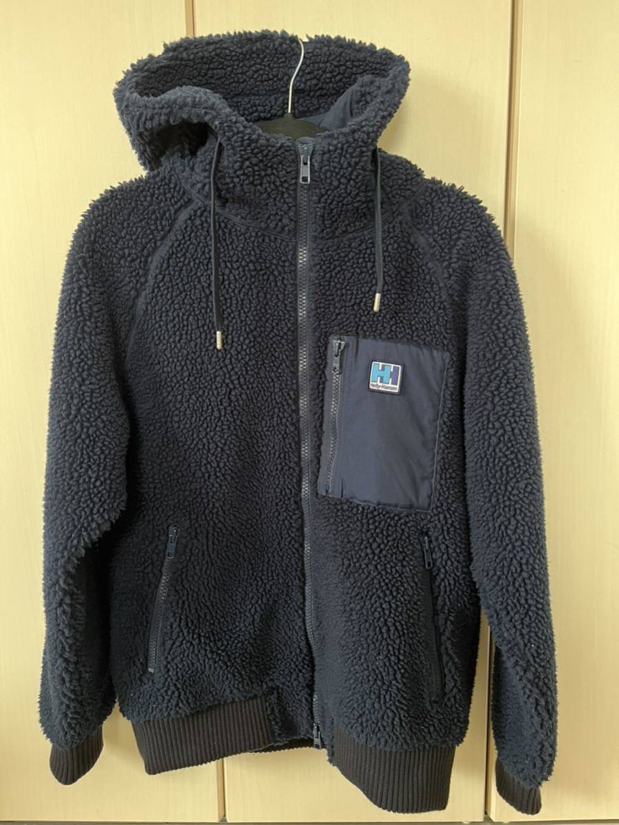 ほぼ未使用品 HELLY HANSEN ヘリーハンセン○ボア フリース ジャケット L○元祖フリース 希少ネイビー定価24000円 