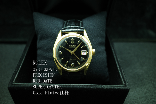 金張りロレックス ROLEX オイスターデイト 赤カレンダー Ref6094 アンティーク1951年 メンズ ゴールド 動作良好極美品 本物 価格高騰中 1円